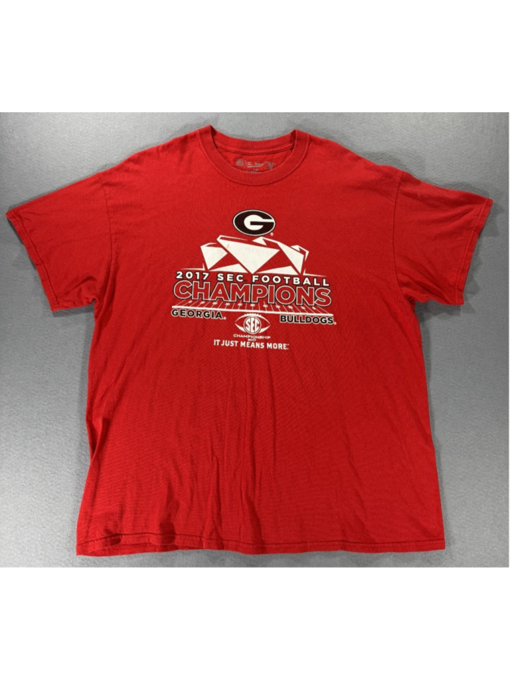 Georgia Bulldogs 2017 SEC Champions The Victory Mens T-Shirt Red Men’s XL